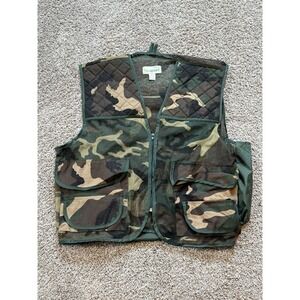 Vintage Texsport Fieldwear Camou Vest Multiple‎ Pockets XL
